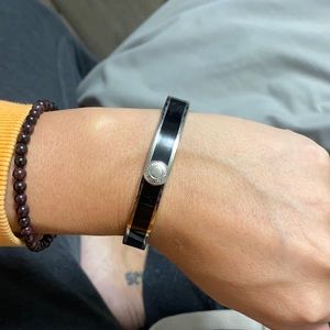 Coach black and silver bracelet